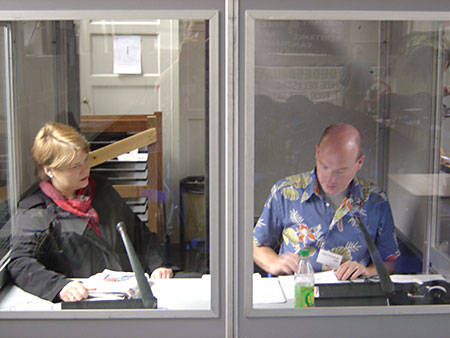 Interpreters' booth (right: Yan-Christoph Pelz)