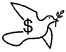 Peace Dove and Dollar Sign