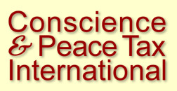 CPTI banner image text: "Conscience & Peace Tax International."