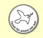 CPTI logo image:  Coin with an image of a dove and the words: "Taxes for peace not war."