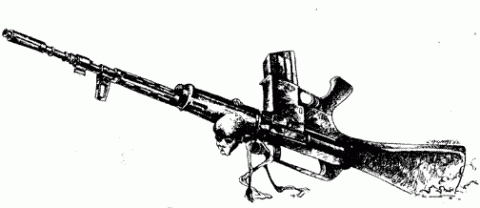 weapon at the back